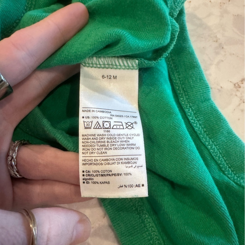 Old navy 6-12M Green 'Lucky Charm' Baby Onesie - Picture 3 of 5
